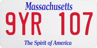 MA license plate 9YR107