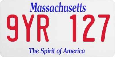 MA license plate 9YR127