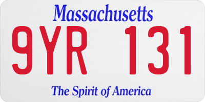 MA license plate 9YR131
