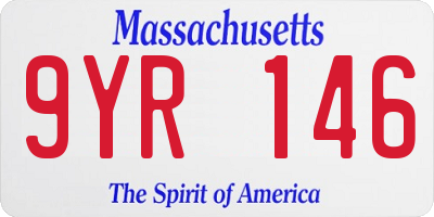 MA license plate 9YR146