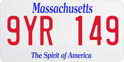 MA license plate 9YR149