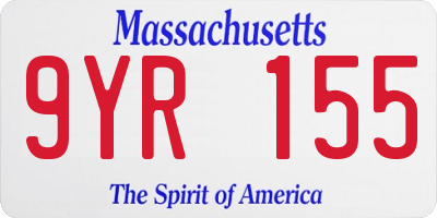 MA license plate 9YR155