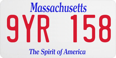 MA license plate 9YR158