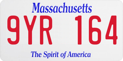 MA license plate 9YR164
