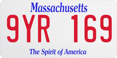MA license plate 9YR169