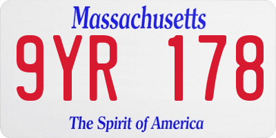 MA license plate 9YR178