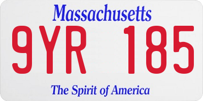 MA license plate 9YR185