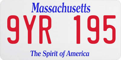 MA license plate 9YR195