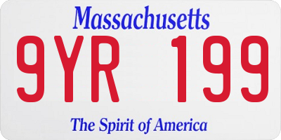 MA license plate 9YR199