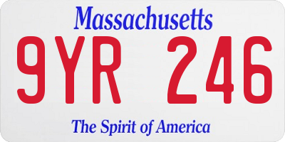 MA license plate 9YR246
