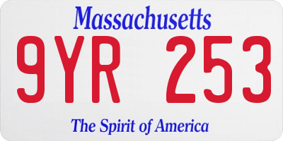 MA license plate 9YR253