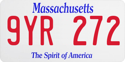 MA license plate 9YR272