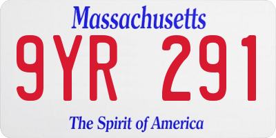 MA license plate 9YR291