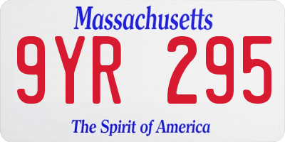 MA license plate 9YR295