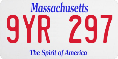 MA license plate 9YR297