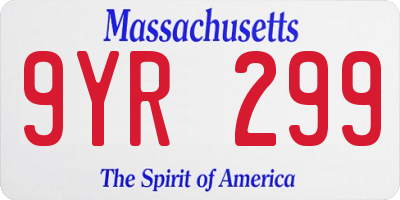 MA license plate 9YR299