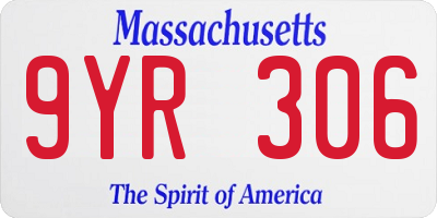MA license plate 9YR306