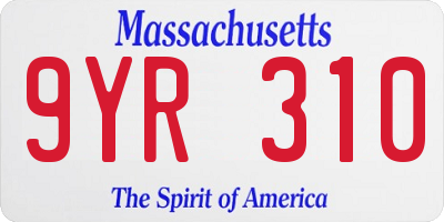 MA license plate 9YR310