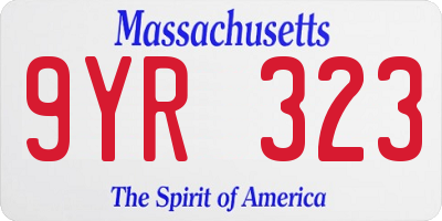MA license plate 9YR323