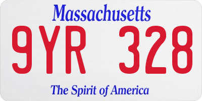 MA license plate 9YR328