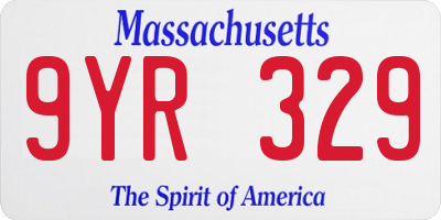 MA license plate 9YR329