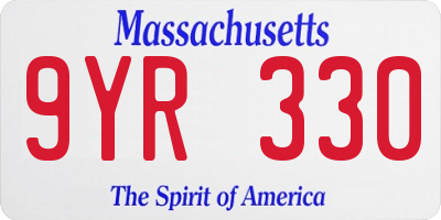 MA license plate 9YR330