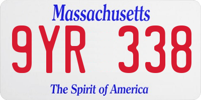 MA license plate 9YR338