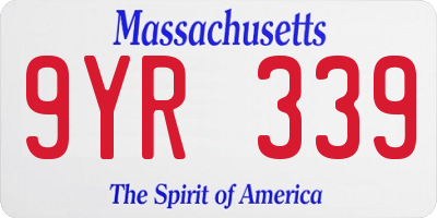 MA license plate 9YR339