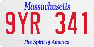 MA license plate 9YR341