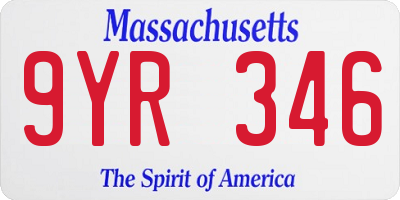 MA license plate 9YR346