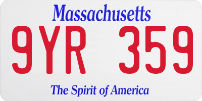 MA license plate 9YR359