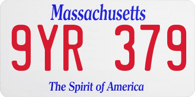 MA license plate 9YR379