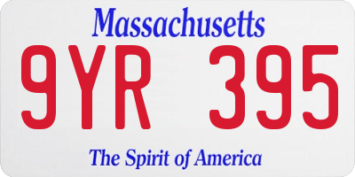 MA license plate 9YR395