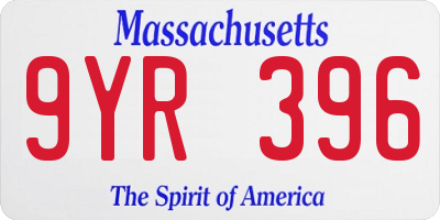 MA license plate 9YR396