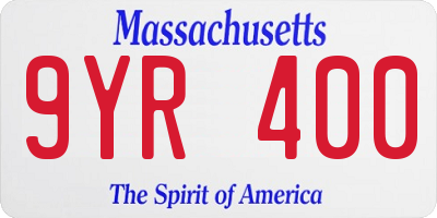 MA license plate 9YR400