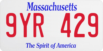 MA license plate 9YR429