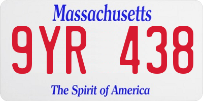 MA license plate 9YR438