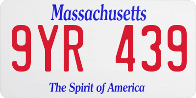 MA license plate 9YR439