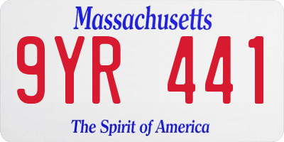 MA license plate 9YR441