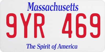 MA license plate 9YR469