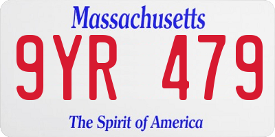 MA license plate 9YR479