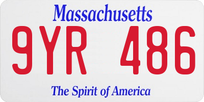 MA license plate 9YR486