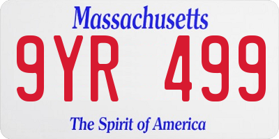 MA license plate 9YR499