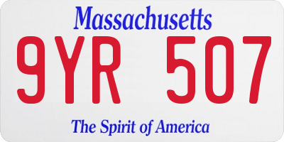 MA license plate 9YR507