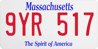 MA license plate 9YR517