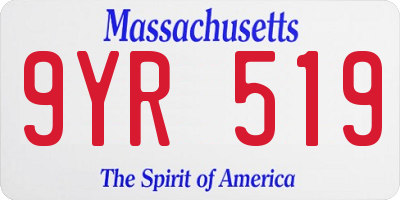 MA license plate 9YR519