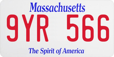 MA license plate 9YR566