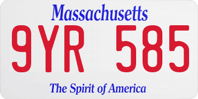 MA license plate 9YR585