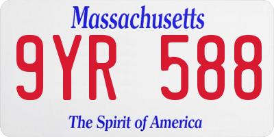 MA license plate 9YR588