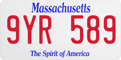 MA license plate 9YR589